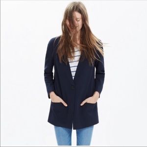 Madewell navy blue flat iron blazer